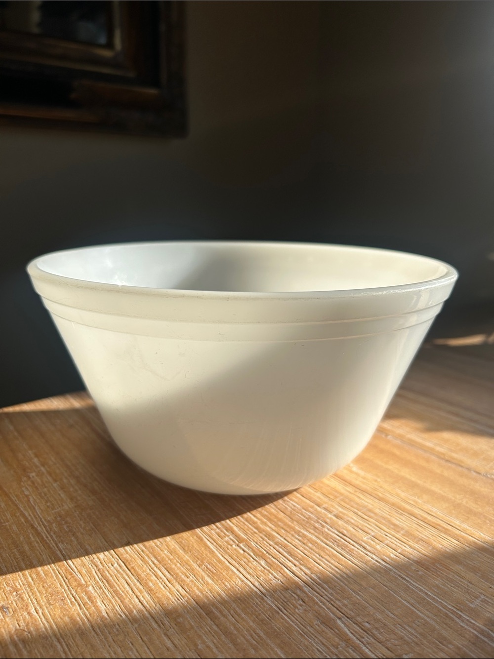 1950s Federal Glass Oven Ware Milk Glass Mixing Bowl made In USA